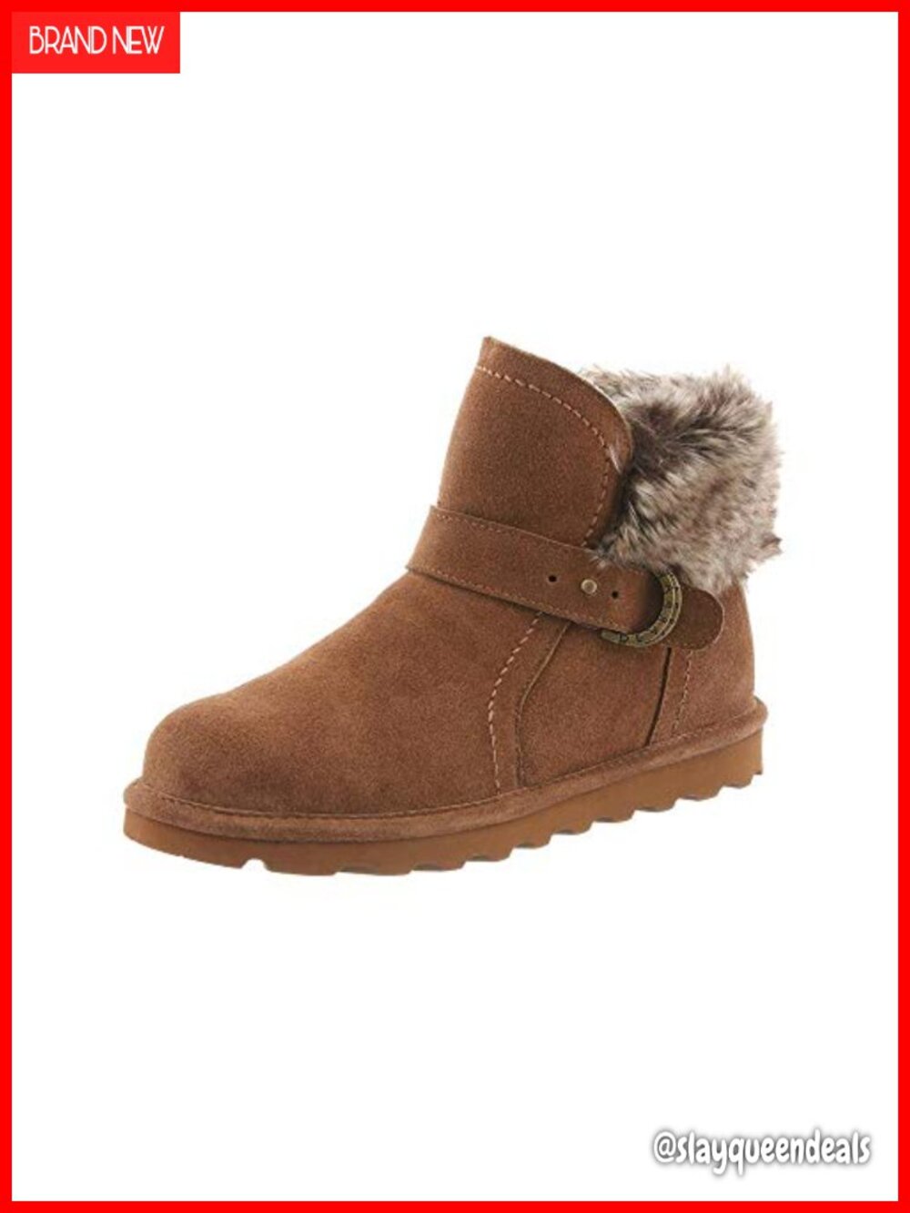 BEARPAW Koko Leather Sheepskin Lined Ankle Bootie Slip-On Boot